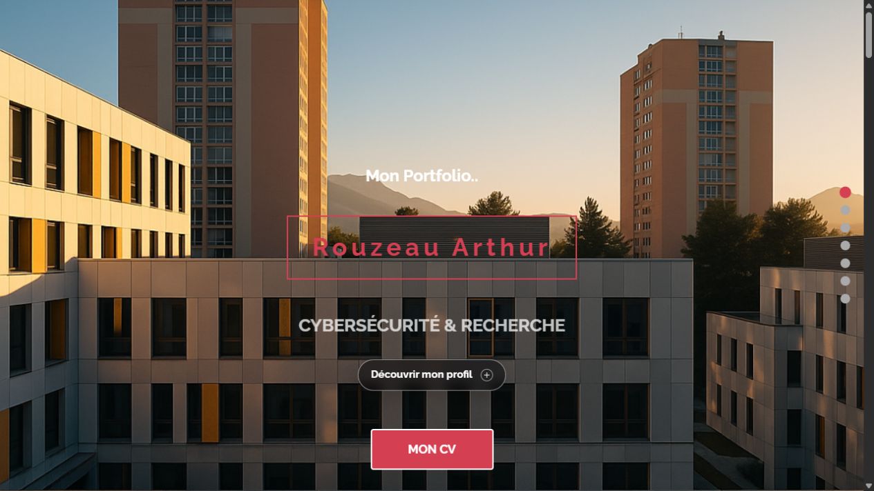 Page d’accueil du portfolio Rouzeau
